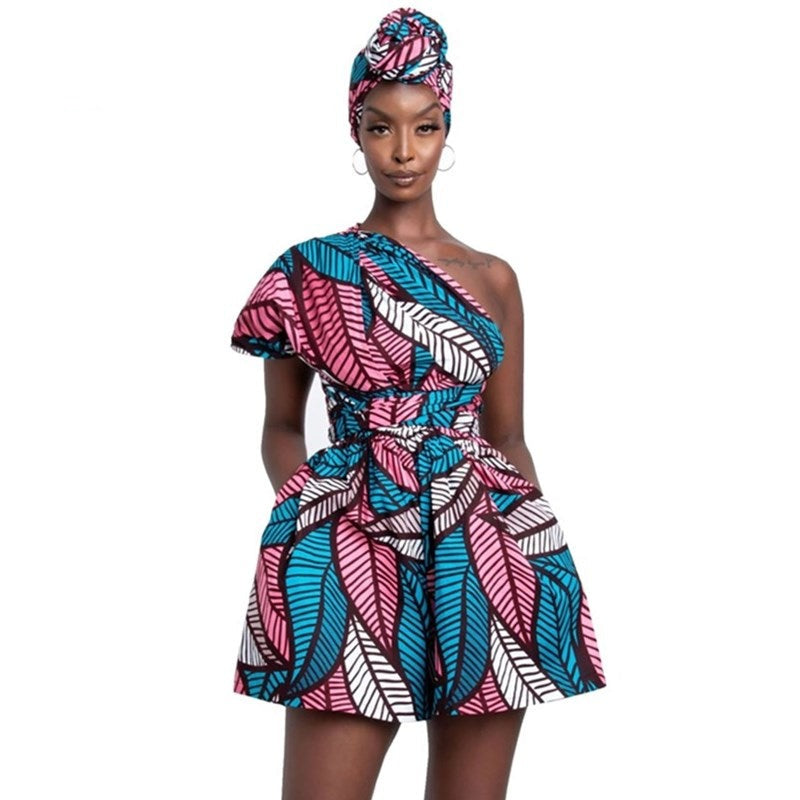 Heritage Threads: African-Inspired Traditional Jumpsuits for Women - Flexi Africa - Flexi Africa offers Free Delivery Worldwide - Vibrant African traditional clothing showcasing bold prints and intricate designs
