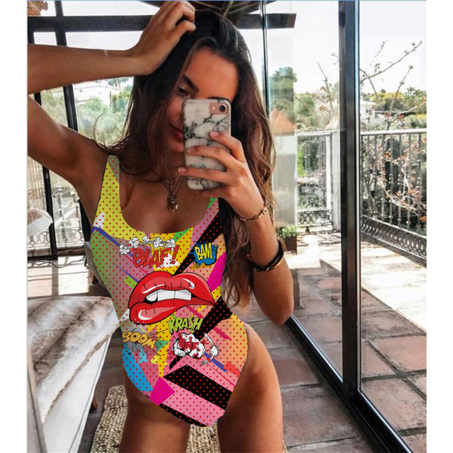Stylish Bandage Monokini: Push-Up 1PC Swimsuit for Women, Perfect for Summer Swimwea - Flexi Africa - Flexi Africa offers Free Delivery Worldwide - Vibrant African traditional clothing showcasing bold prints and intricate designs