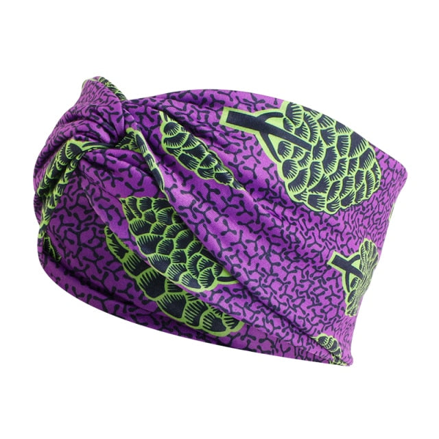 African Pattern Women Knot Headwrap Pre-Tied Knotted Bandanas Fashion Headwear - Flexi Africa - Flexi Africa offers Free Delivery Worldwide - Vibrant African traditional clothing showcasing bold prints and intricate designs