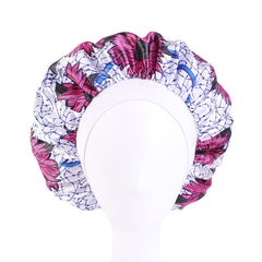 2PC Satin Bonnet and African Print Polyester Bandana Set - Flexi Africa - Flexi Africa offers Free Delivery Worldwide - Vibrant African traditional clothing showcasing bold prints and intricate designs