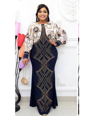 Make a Bold Fashion Statement with the Original African Quantity Long Dress - Flexi Africa - Flexi Africa offers Free Delivery Worldwide - Vibrant African traditional clothing showcasing bold prints and intricate designs
