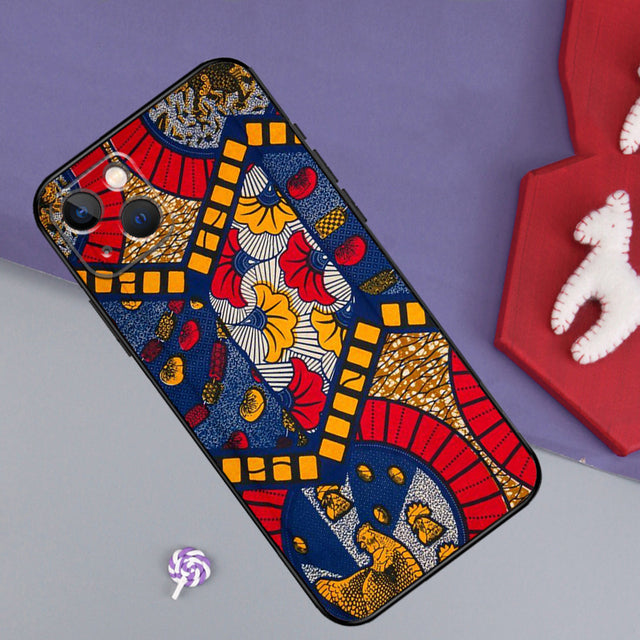 Vibrant Wax: African Print Phone Case for iPhone 13/12/11 Pro Max, XS/XR, 7/8 Plus, and SE - Flexi Africa - Flexi Africa offers Free Delivery Worldwide - Vibrant African traditional clothing showcasing bold prints and intricate designs