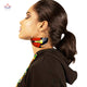 Make a Bold Statement with our Handmade African Cotton Geometric Fabric Earrings - Perfect for any Fashion-Forward Woman