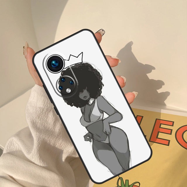 Stylish Black Girl Phone Case for Huawei - Flexi Africa - Flexi Africa offers Free Delivery Worldwide - Vibrant African traditional clothing showcasing bold prints and intricate designs