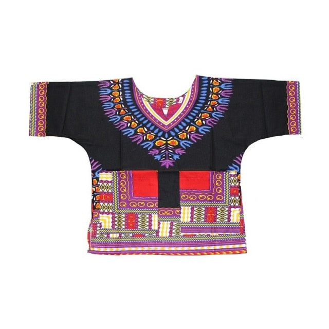 Stylish and Comfortable Dashiki Dress - Traditional African Clothing for Children in Soft Cotton Fabric - Flexi Africa - Flexi Africa offers Free Delivery Worldwide - Vibrant African traditional clothing showcasing bold prints and intricate designs